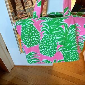 Lilly Pulitzer Pink and Green Pineapple Tote